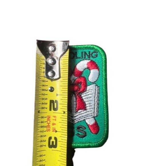 Vintage Girl Scouts Caroling Patch – 3” Green Candy Cane Holiday Embroidered - Picture 3 of 3